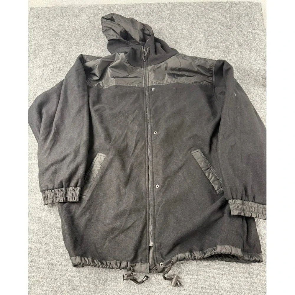Vintage Illusion Black Reversible Waterproof Hooded Jacket Men's Size‎ XXL NEW